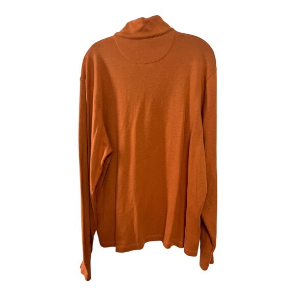 Cremeux Classics Men’s Quarter-Zip Pullover – Burnt Orange – Size L – Cotton Ble - Picture 5 of 6